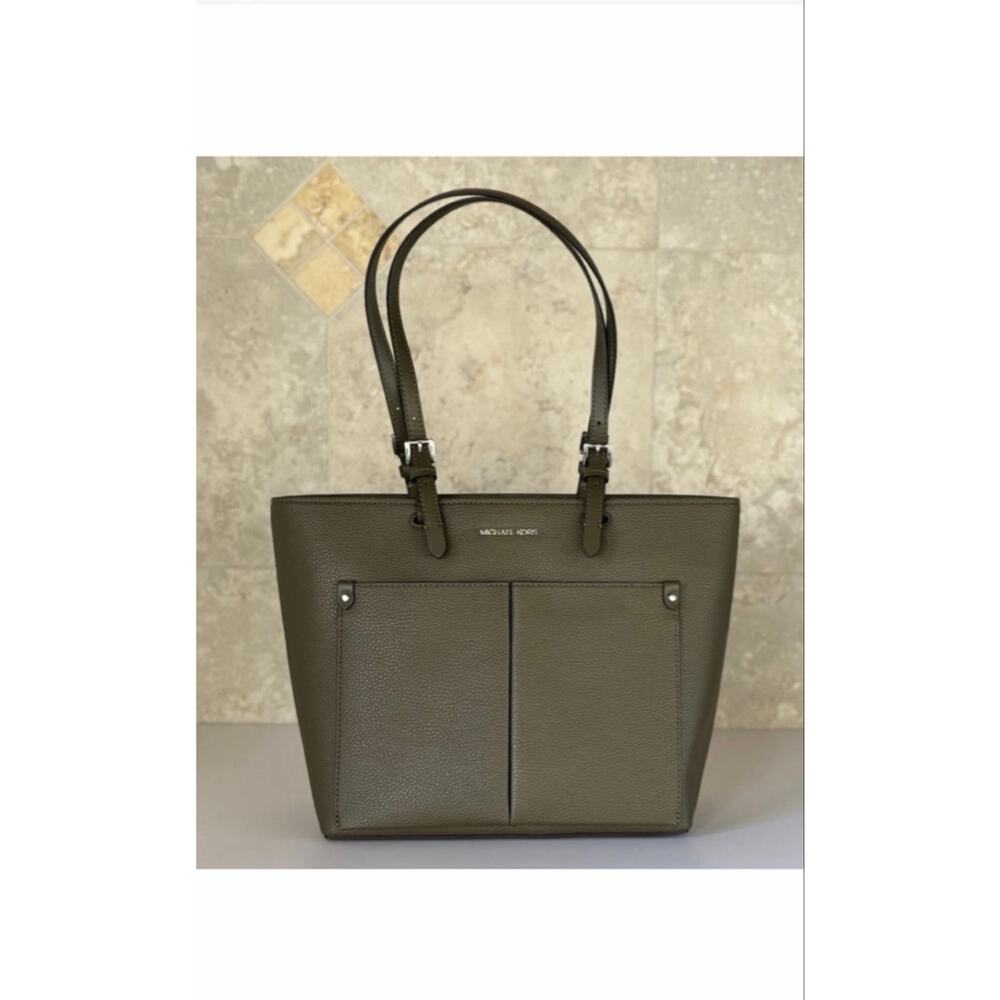 Women's Michael Kors Jet Set Travel Olive Green Tote Bag One Size